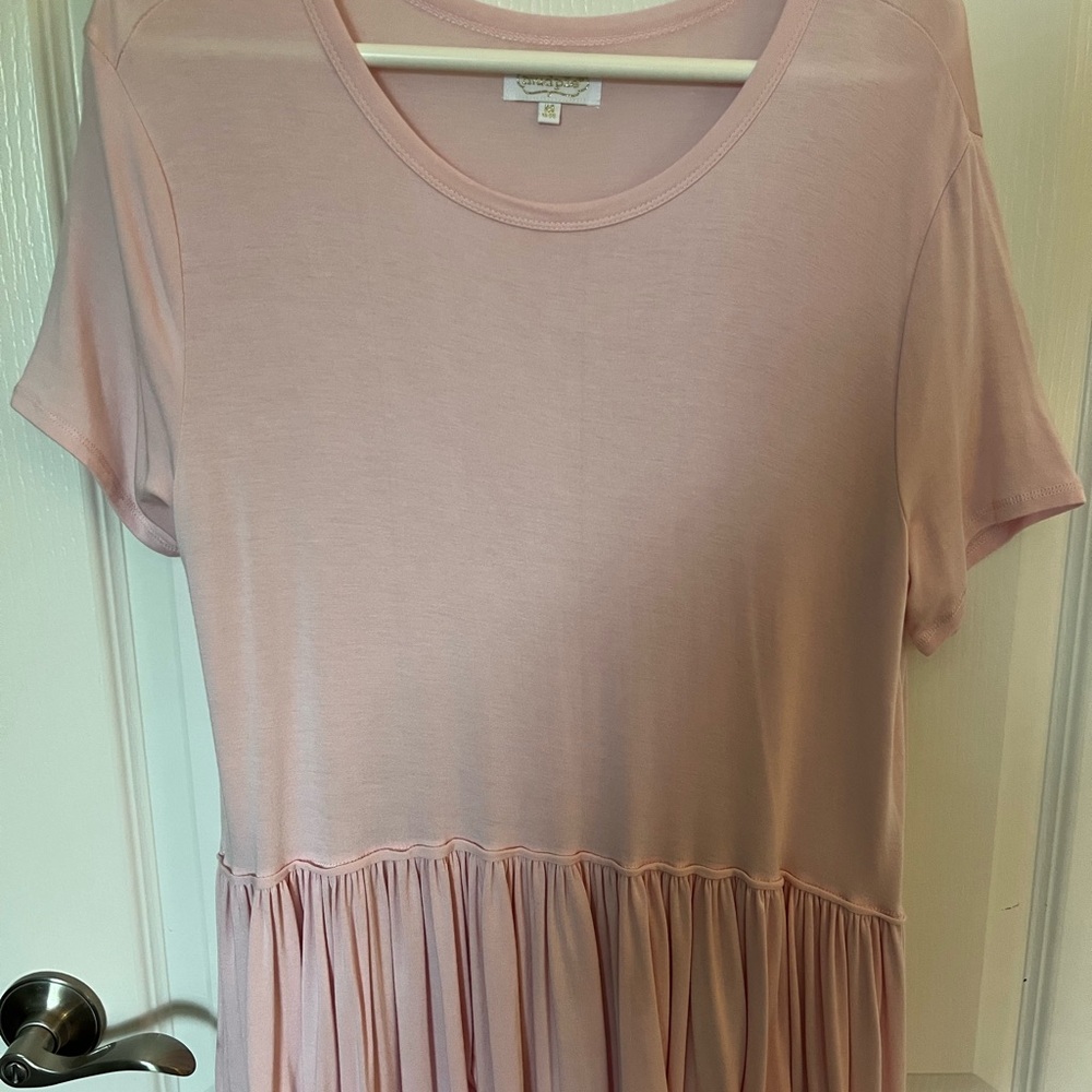 Mud Pie Light Pink Short Sleeve Ruffle Top